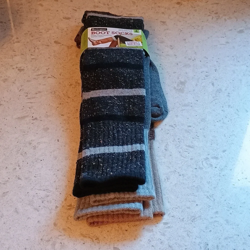 Woman's Burlington Boot Socks Knee High Length 3 Pack,NOT 4 As Tag Shows. S 4-10